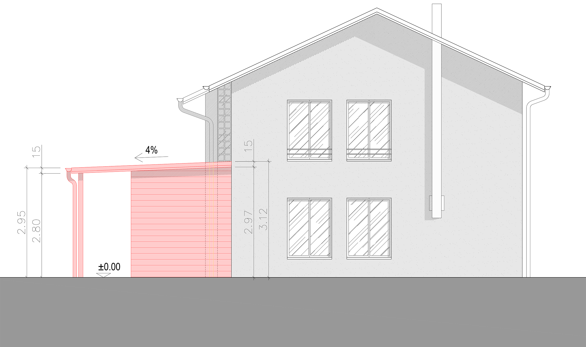 Baueingabeplan Carport und Gartenscheune